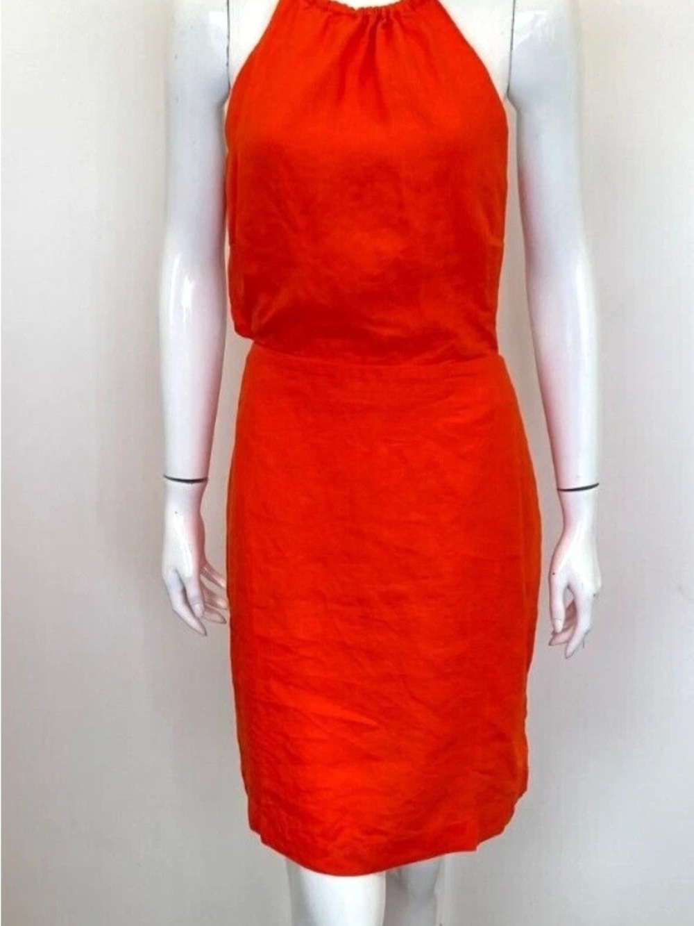 Boden Bright Orange Halter Midi Dress
